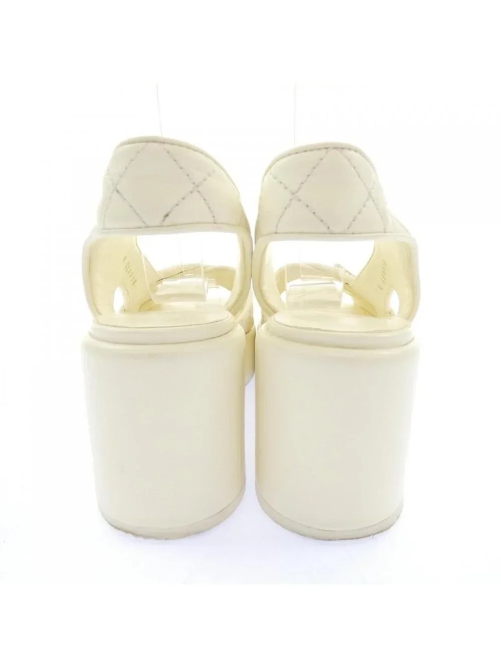Chanel Quilted Sandals White
